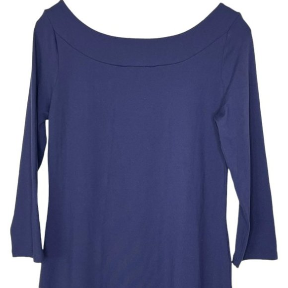 TravelSmith Popover A-Line Knit Dress - Navy Blue - S - Picture 5 of 8